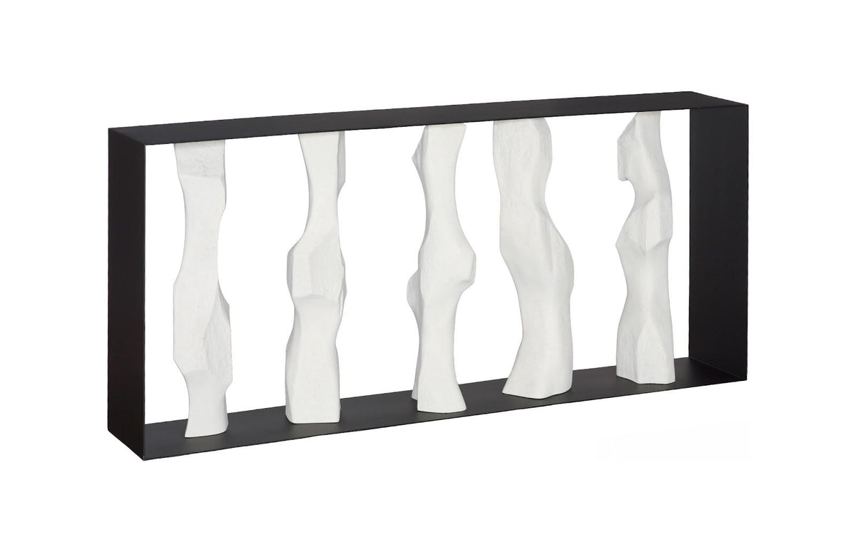 Cast Women Metal Framed Console, Roman Stone