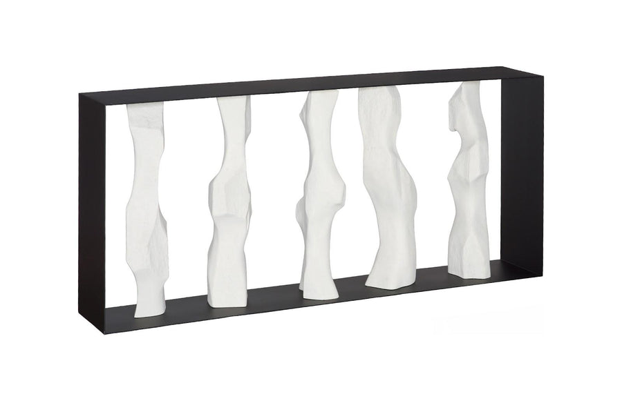 Cast Women Metal Framed Console, Roman Stone