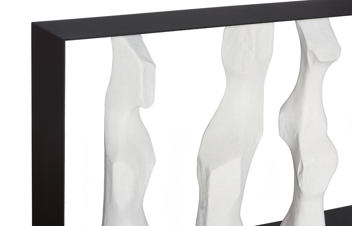 Cast Women Metal Framed Console, Roman Stone