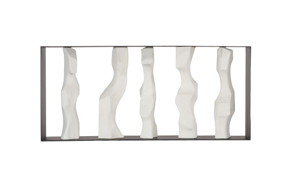 Cast Women Metal Framed Console, Roman Stone