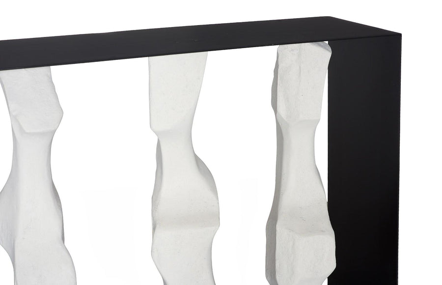 Cast Women Metal Framed Console, Roman Stone