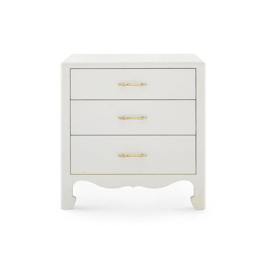 Gianna 3-Drawer End Table, Sand White
