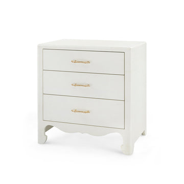 Gianna 3-Drawer End Table, Sand White