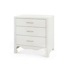 Gianna 3-Drawer End Table, Sand White
