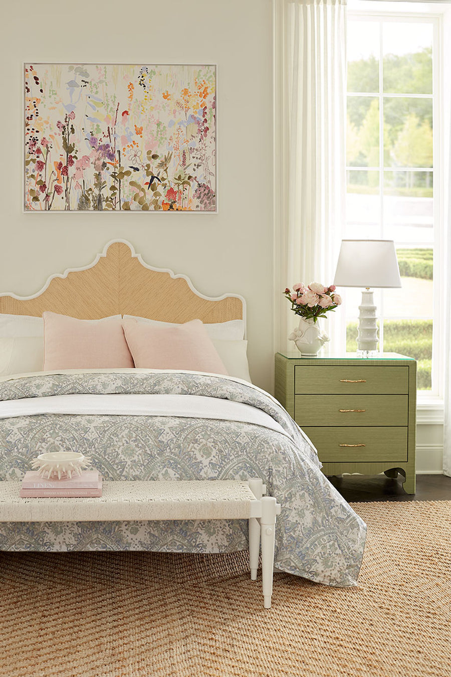 Gianna 3-Drawer End Table, Spring Green