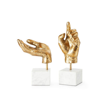 Hands Statue (Pair)-Gold Leaf