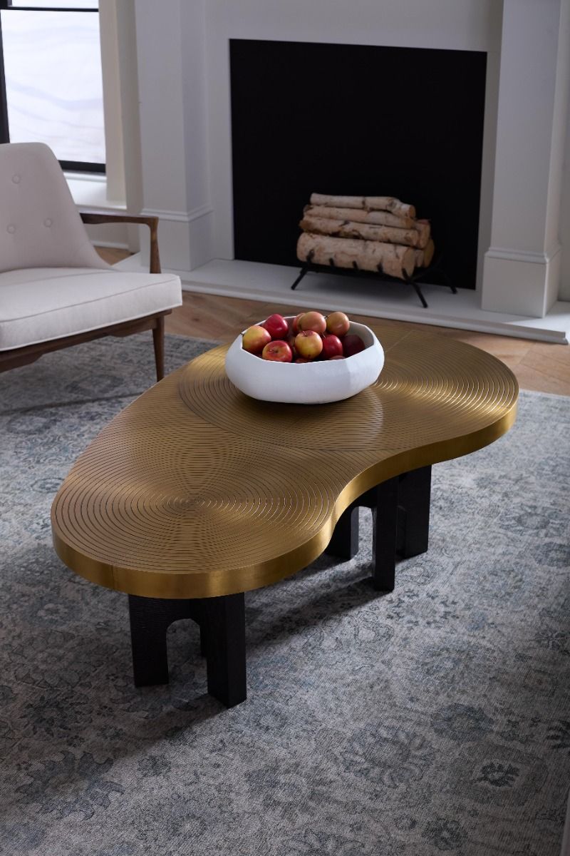 Jacob Coffee Table, Antique Brass