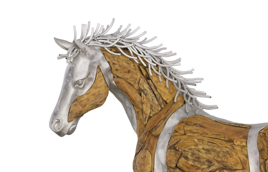 Mustang Horse Woodland Sculpture Standing - Maison Vogue