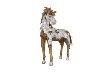 Mustang Horse Armored Sculpture Standing - Maison Vogue