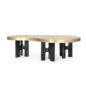 Jacob Coffee Table, Antique Brass