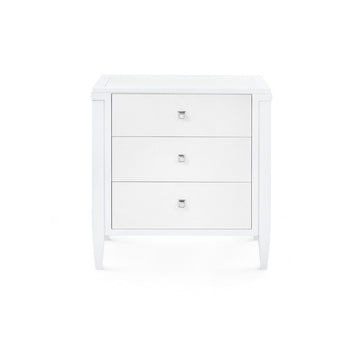 Kingston 3-Drawer End Table, Soft White