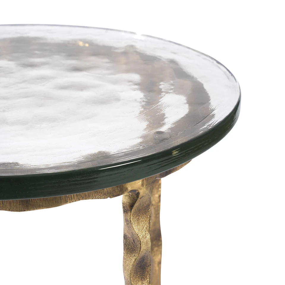 Kyra Accent Table, Antique Brass