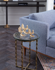 Kyra Accent Table, Antique Brass