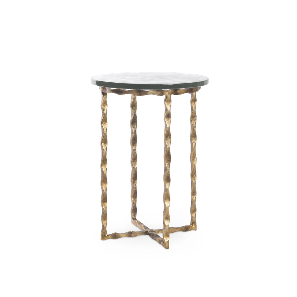 Kyra Accent Table, Antique Brass