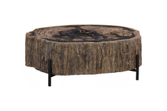 Chaka Petrified Coffee Table, Mixed, With Black Legs
