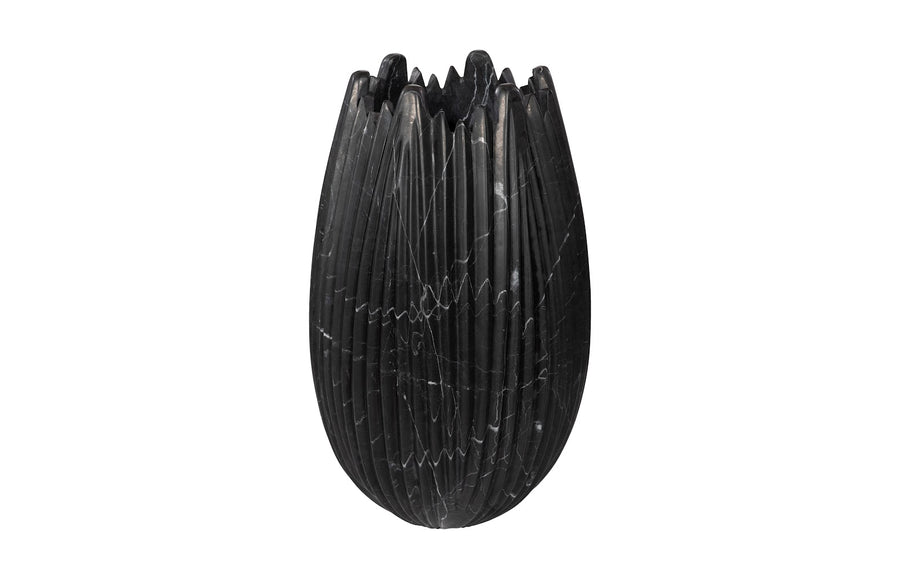 Marble Cocoon Vase, Black, Large