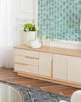 Simon 3-Drawer & 4-Door Cabinet, Light Natural Shimmer - Maison Vogue