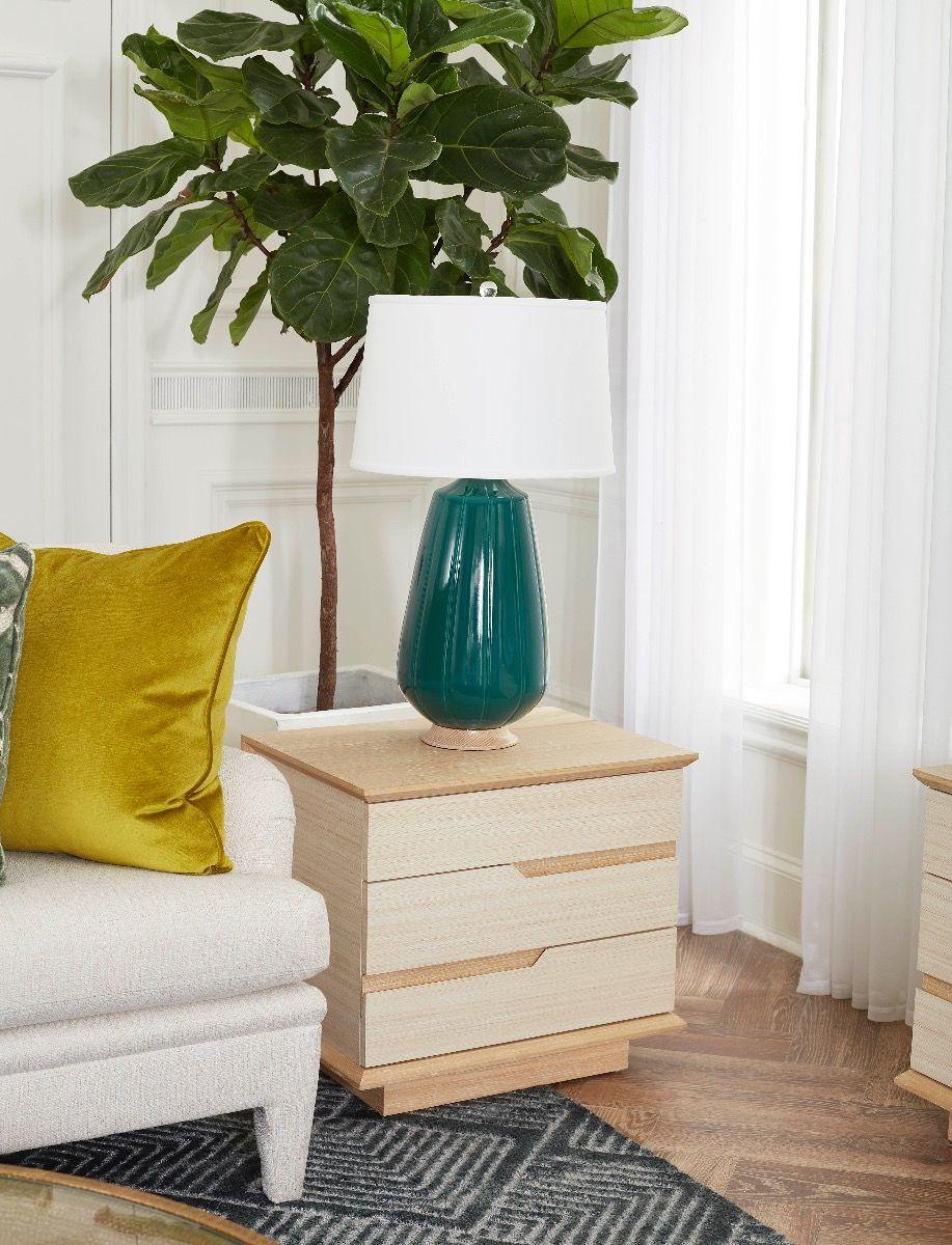 Simon 3-Drawer Side Table, Light Natural Shimmer - Maison Vogue