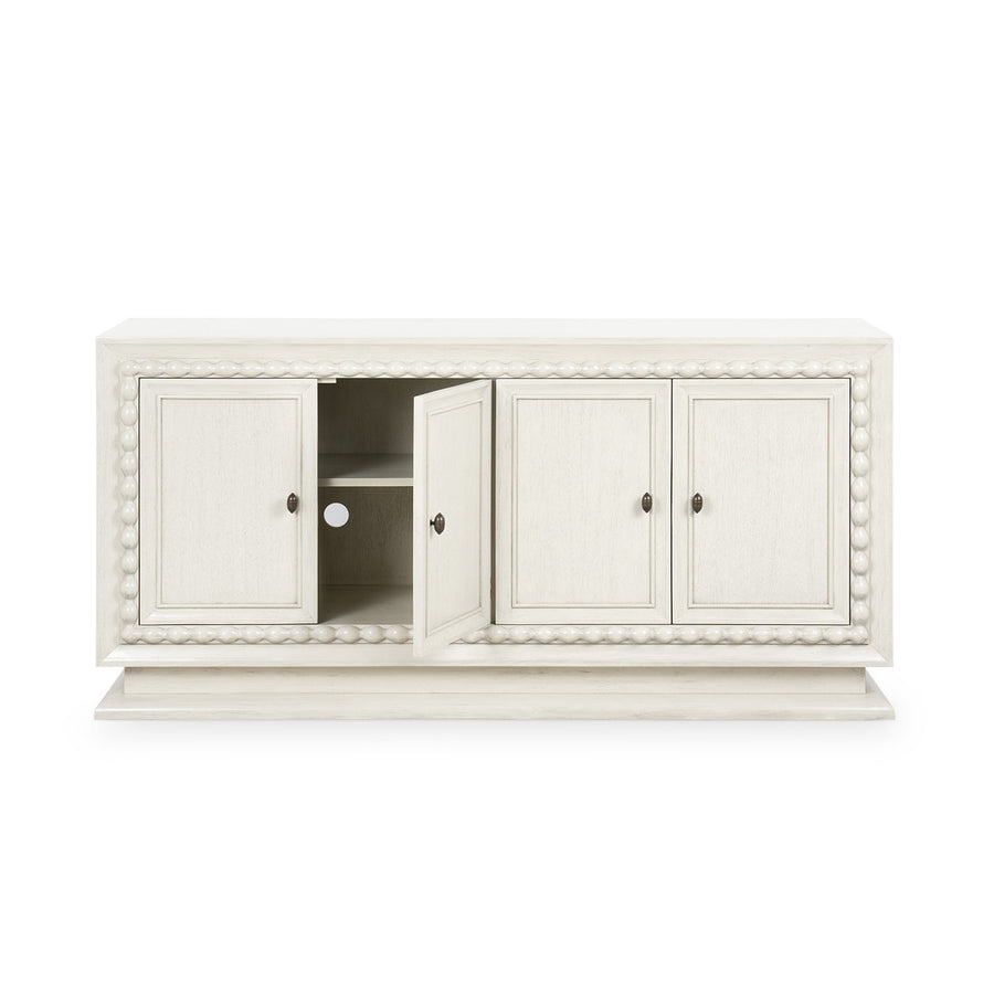 Maxwell 4-Door Cabinet, Sailcloth Sheen
