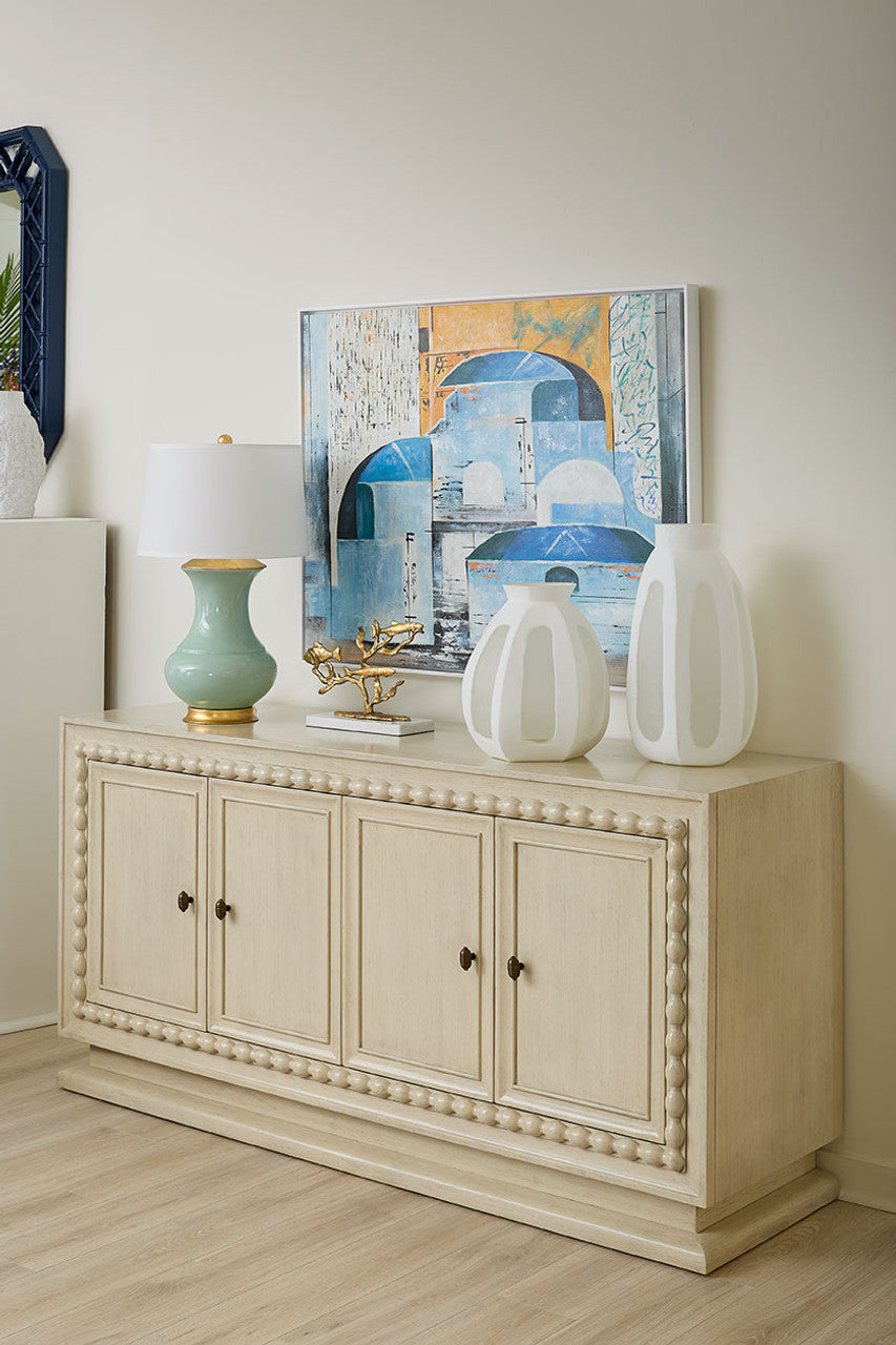 Maxwell 4-Door Cabinet, Sailcloth Sheen