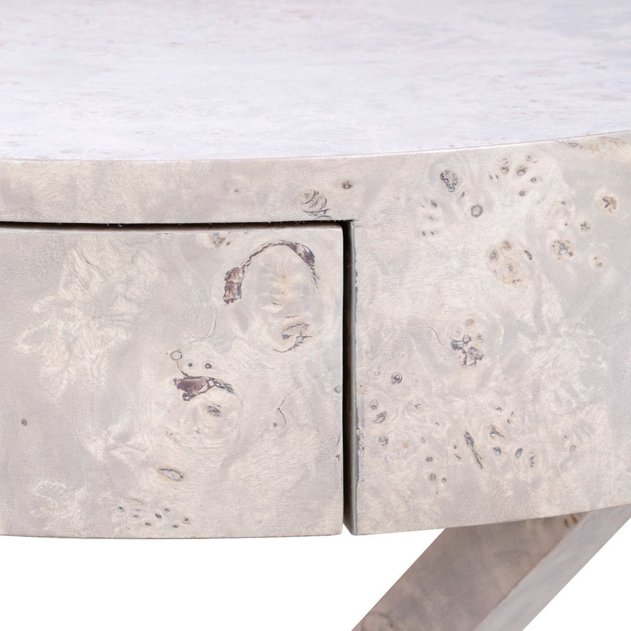 Modena 1-Drawer Side Table, Light Gray Burl