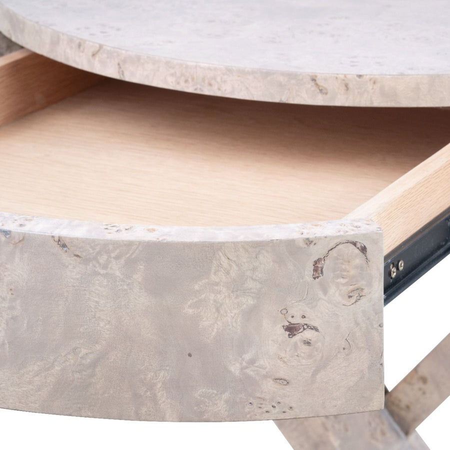 Modena 1-Drawer Side Table, Light Gray Burl