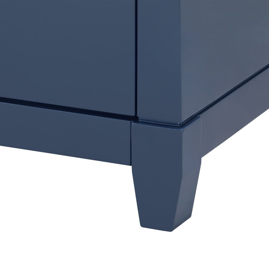 Madison 3-Drawer Side Table, Navy Blue Lacquer