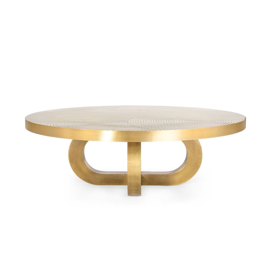 Maddox Coffee Table, Antique Brass