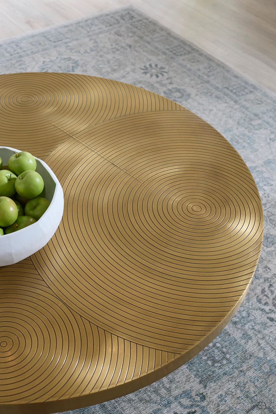 Maddox Coffee Table, Antique Brass
