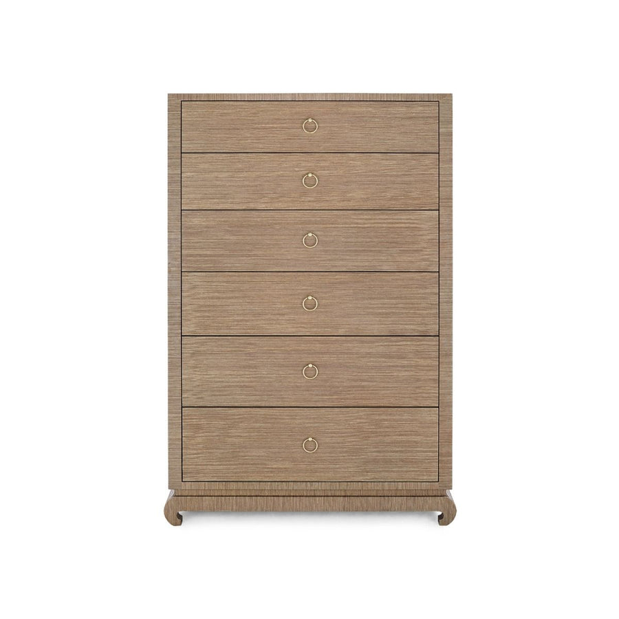 Ming Tall 6-Drawer, Flax Brown