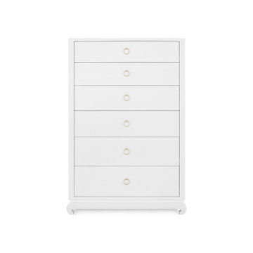 Ming Tall 6-Drawer, Chiffon White