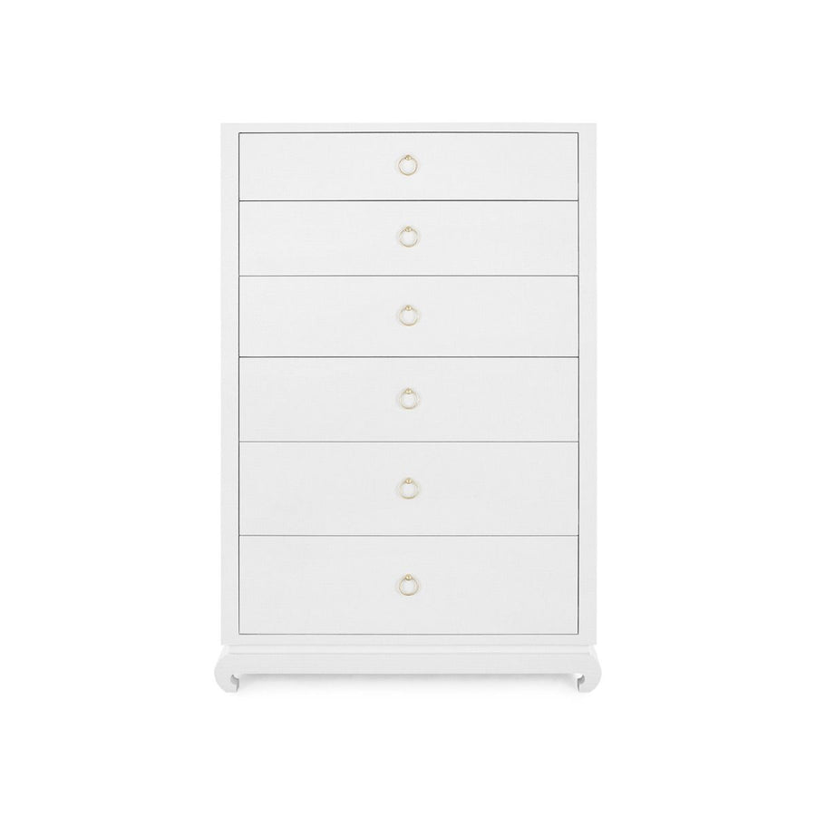 Ming Tall 6-Drawer, Chiffon White