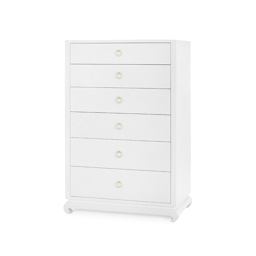 Ming Tall 6-Drawer, Chiffon White