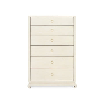 Ming Tall 6-Drawer, Canvas Cream