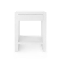 Morgan 1-Drawer Side Table, Chiffon White - Maison Vogue