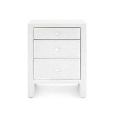 Morgan 3-Drawer Side Table, Chiffon White - Maison Vogue