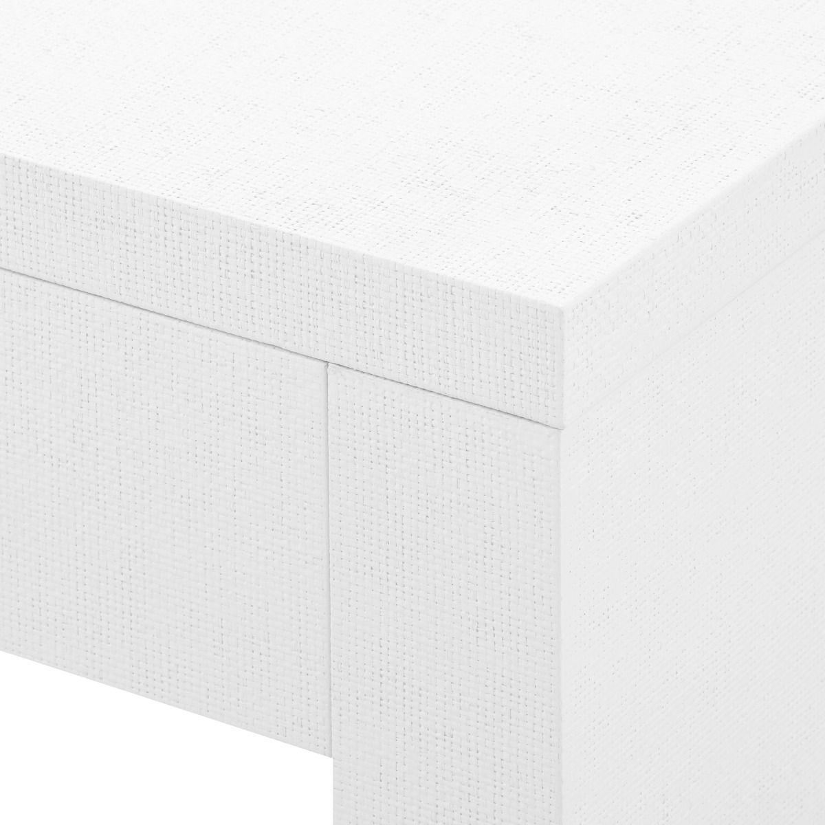 Morgan Large Grasscloth Console Table, Chiffon White - Maison Vogue