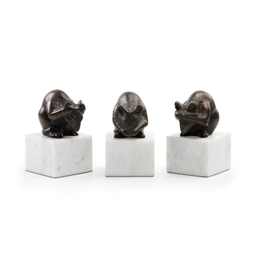 Mouse Statue Set of 3, Bronze