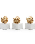 Mouse Statue Set of 3, Gold Leaf