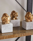 Mouse Statue Set of 3, Gold Leaf