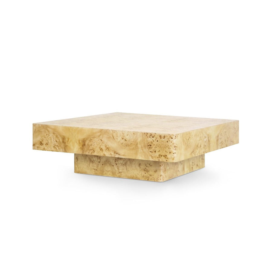 Norma Large Square Coffee Table, Burl