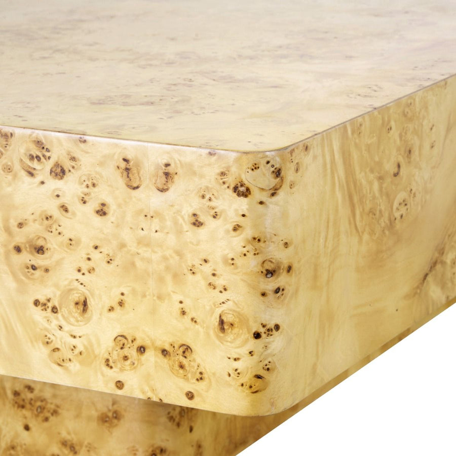 Norma Large Square Coffee Table, Burl