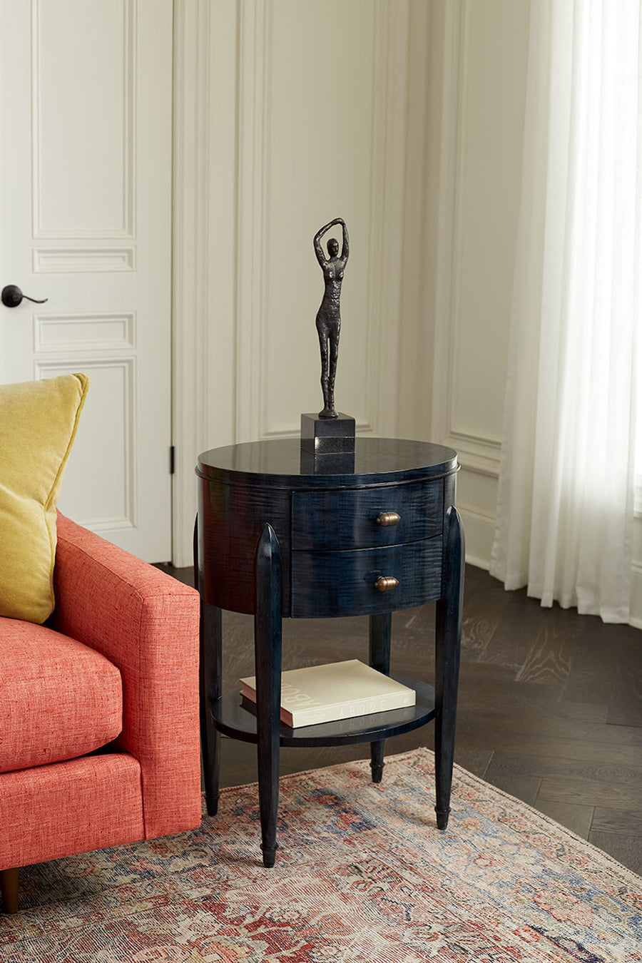 Natalie 2-Drawer End Table, Dusky Ocean