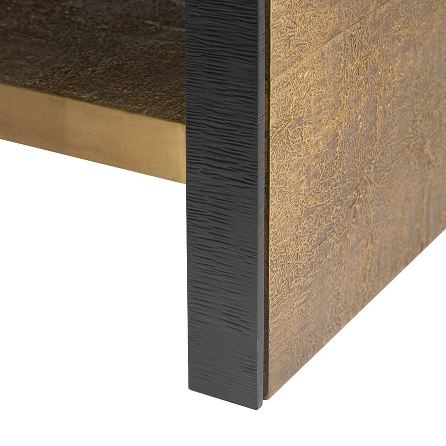 Odeon Coffee Table/Bench, Antique Brass and Dark Bronze