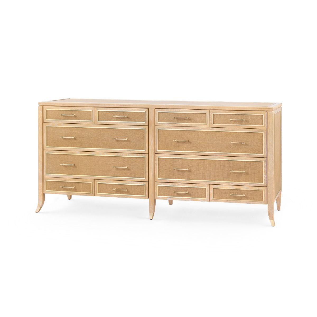 Paulina 12-Drawer, Natural & Camel - Maison Vogue