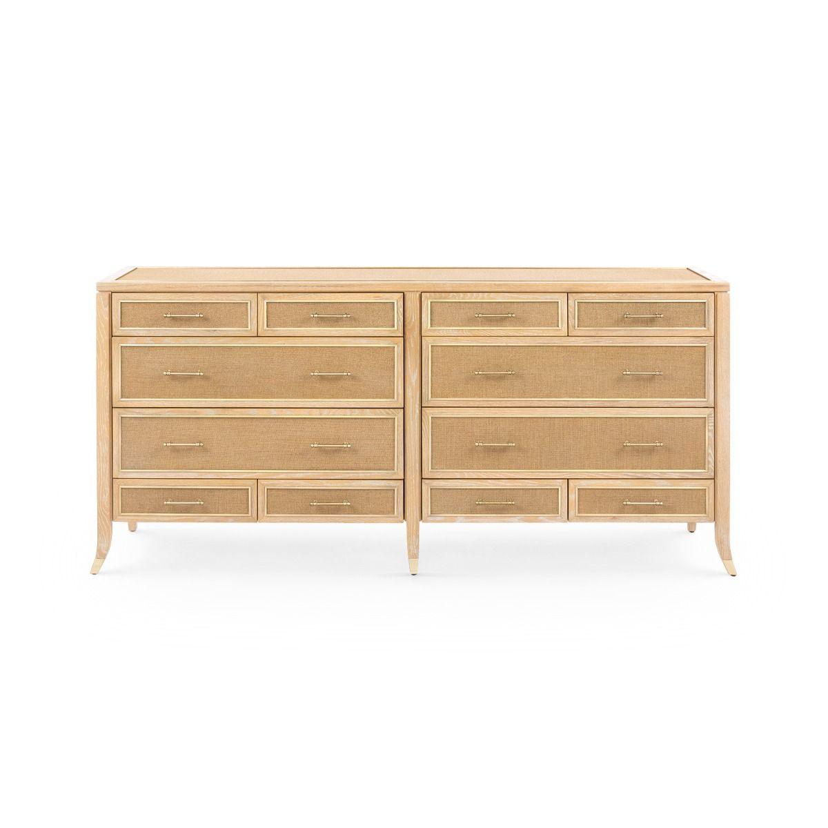 Paulina 12-Drawer, Natural & Camel - Maison Vogue