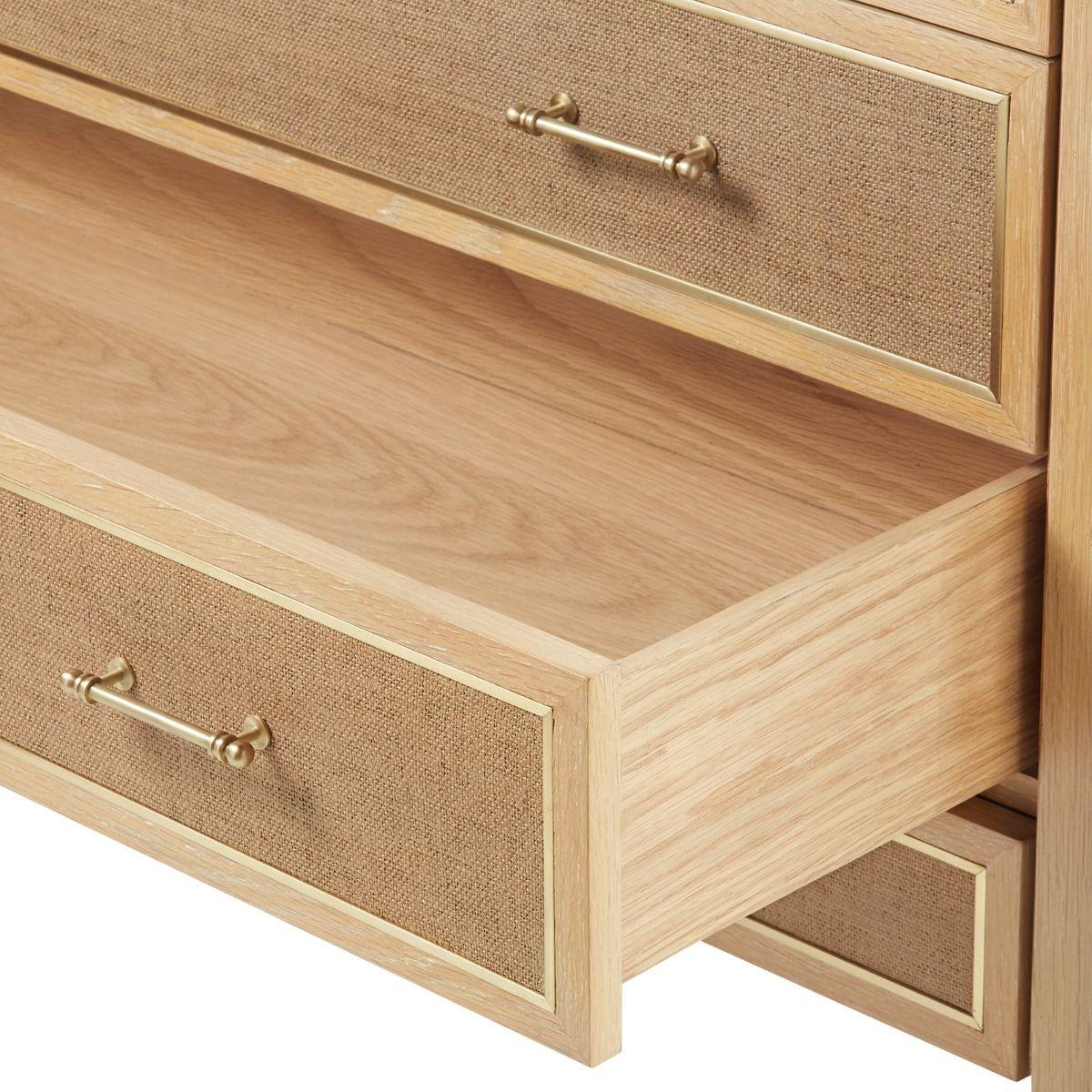 Paulina 12-Drawer, Natural &amp; Camel - Maison Vogue