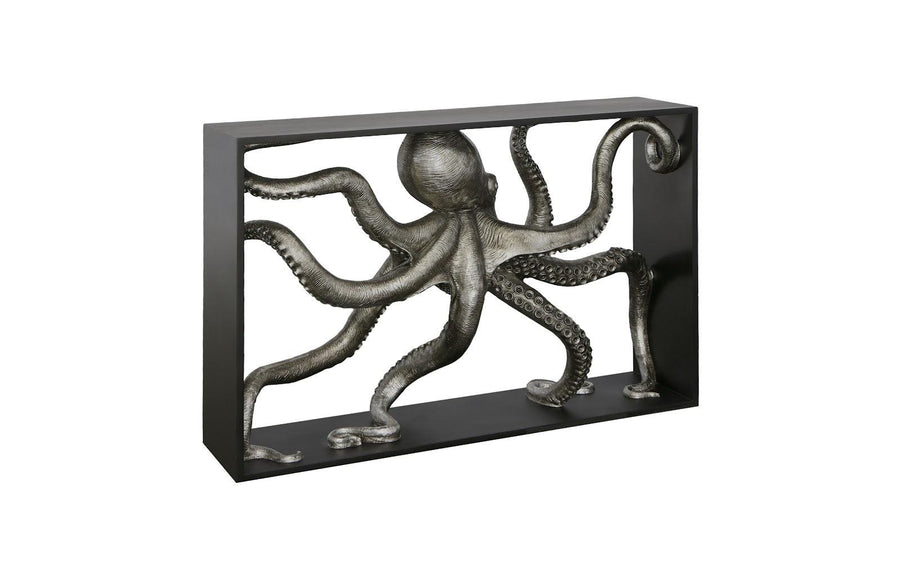 Octo Framed Console Table Wood Frame, Silver Leaf - Maison Vogue