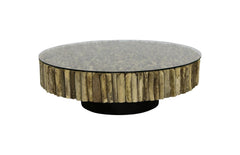 Manhattan Coffee Table Round, with Glass - Maison Vogue