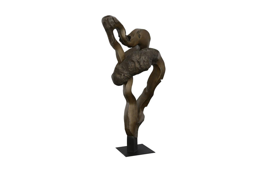 Cast Teak Root Sculpture Resin, Bronze - Maison Vogue